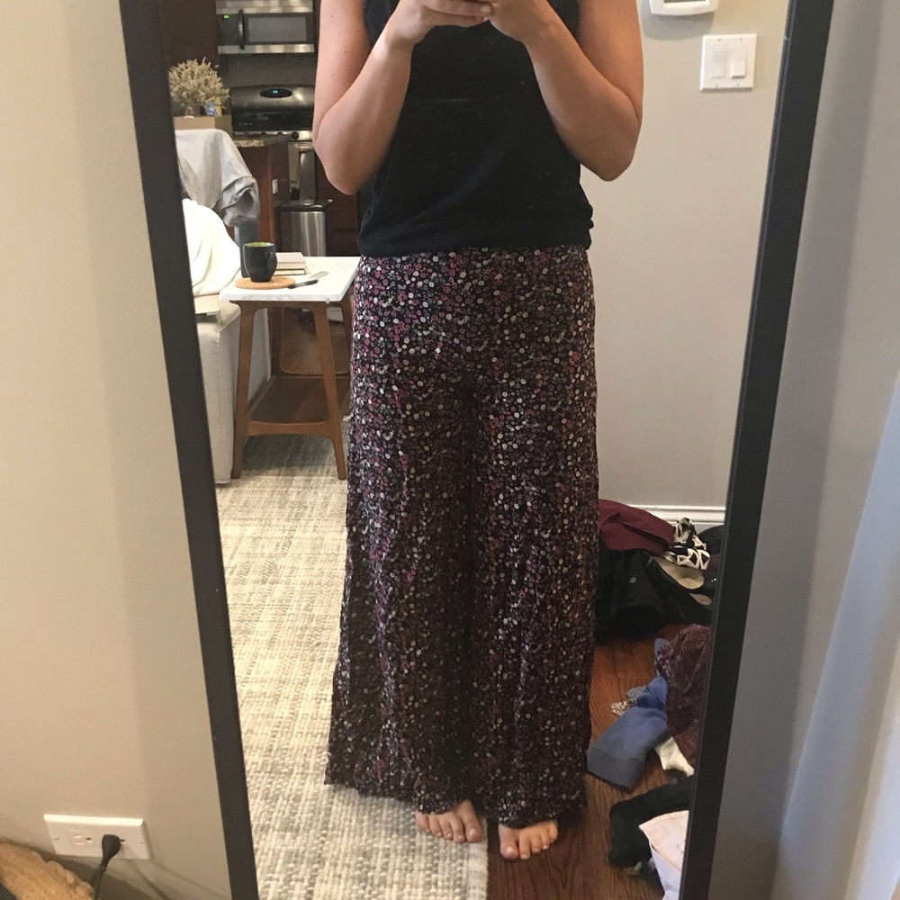 Floral high waisted bell bottom summer pants